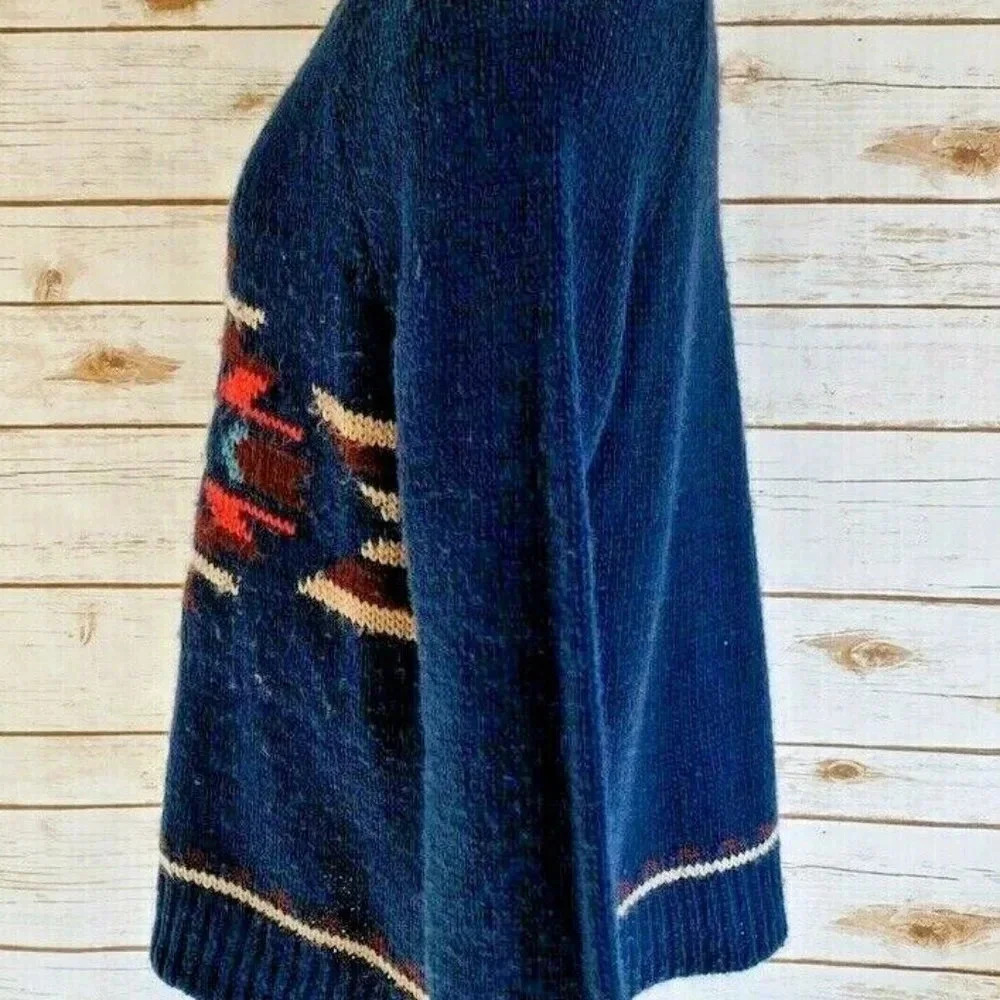 HOLLISTER Women Long Sleeve Pullover Crew Neck Blue Knit Sweater Size Medium - Picture 9 of 12